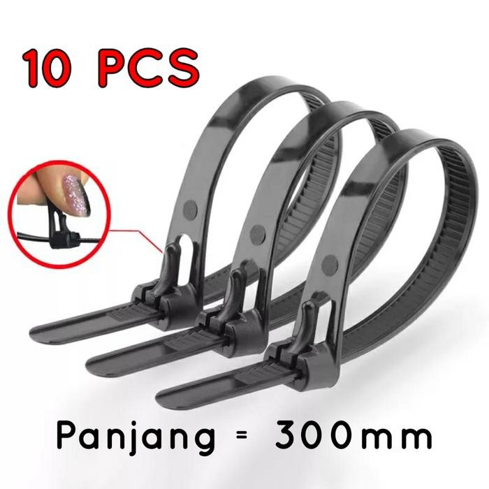 

No.OneBest- Kabel Ties REUSABLE 10PCS 300mm Cable Zip Tie Releasable Nylon