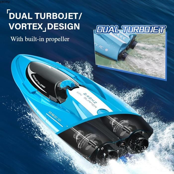 terbaru  mainan rc speed boat fayee fy009 twin turbo jet 2.4ghz kapal rc boat ready