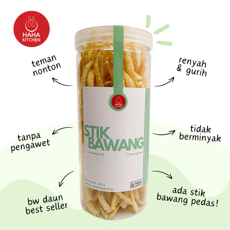 

Cemal Cemil Makyus [Toples]Stik Bawang Haha Kitchen Renyah Dan Gurih 100% Halal Oleh-Oleh Bandung