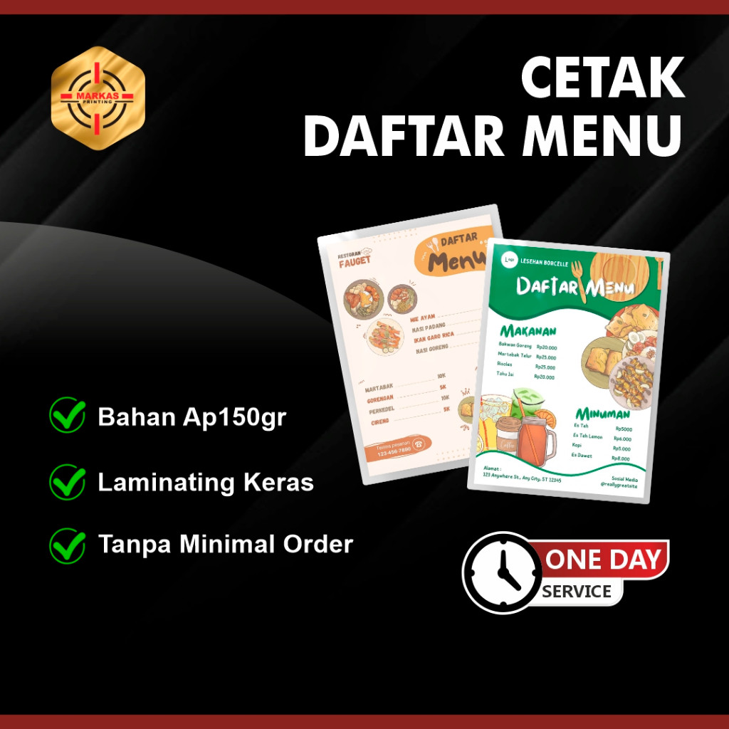 

UM1 Cetak Daftar Menu Laminating Keras Print Daftar Menu