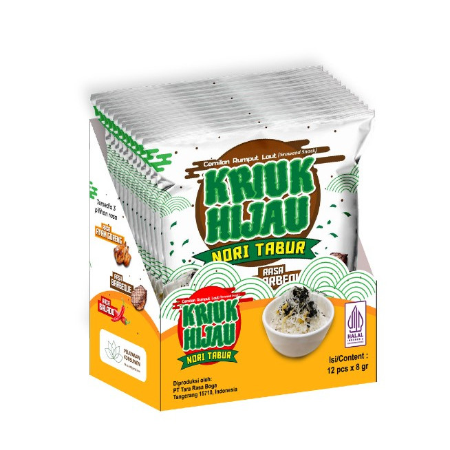 

Cemal Cemil Makyus Kriuk Hijau Nori Tabur Isi 12 X 8 Gr