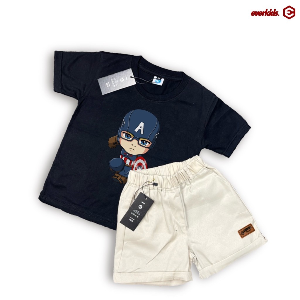 Setelan Anak Lakilaki Oneset Kekinian Sepasang Pakaian Ank2 Bermain Baju Celana Ootd Remaja Cowok St