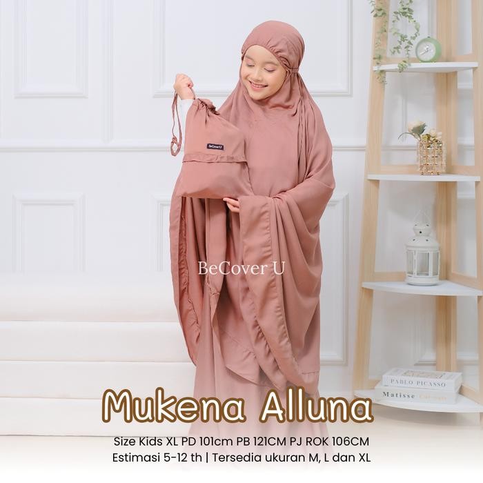 Modra- Alluna - Mukena Anak Rayon Mukena Anak Polos 3 - 12 Tahun By Becover U