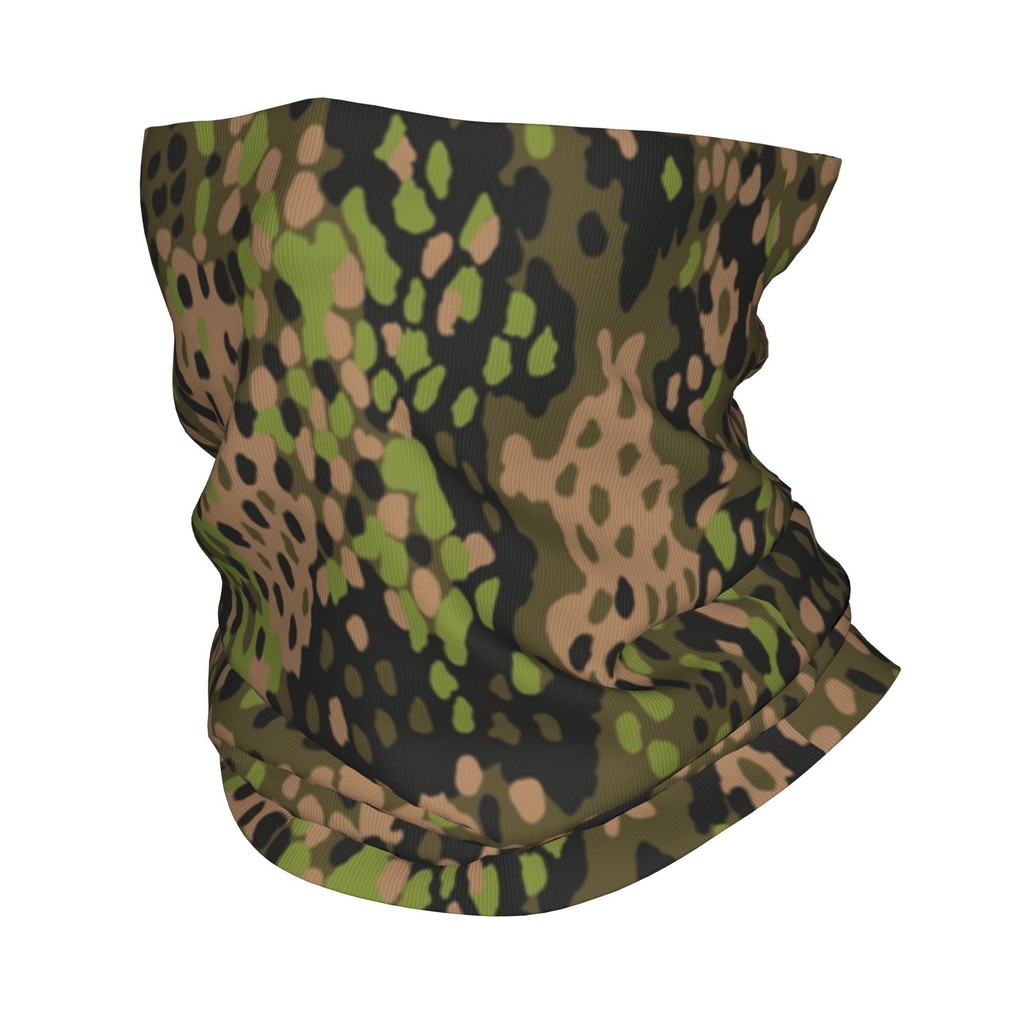 Custom Ww2 Camo Neck Gaiter Women Men Windproof Winter Germany Arm Military Camouflage Bandana Scarf