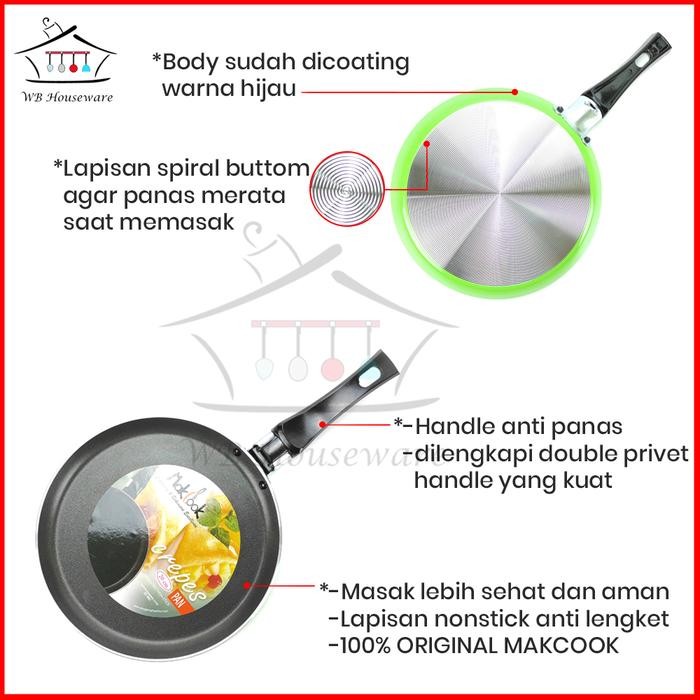 Wajan Teflon / Crepes Pan / Teflon Crepes 16Cm Makcook - Merah #Gratisongkir