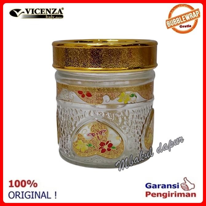 ready stok toples kue toples kaca lebaran set 5 toples bisa putar vicenza gb 5 mewah original