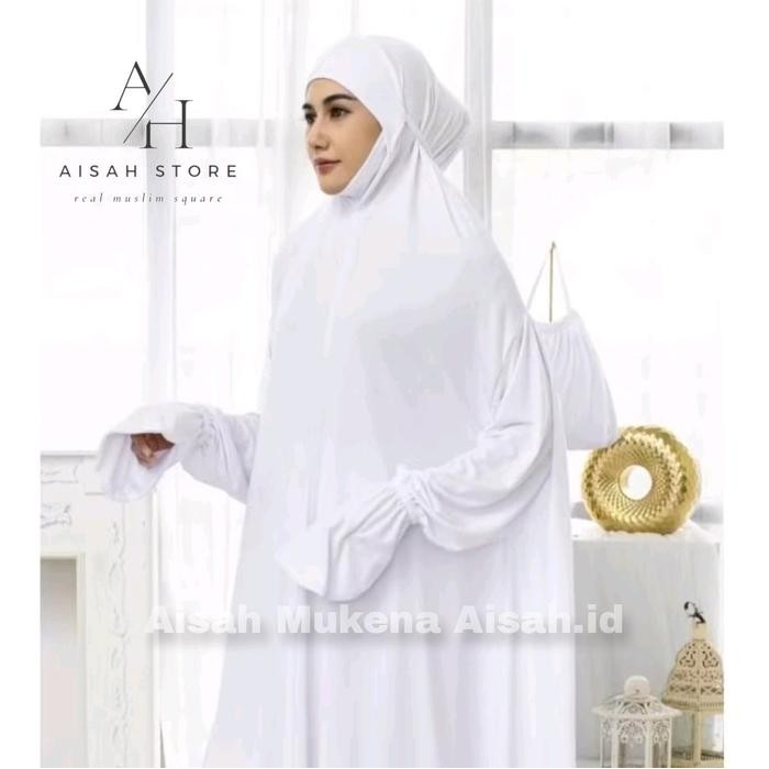 Thameer- Mukena Dewasa Terusan Jersey Jumbo Dagu Tertutup kain Adem Nyaman Dan Lembut daily Mukenah