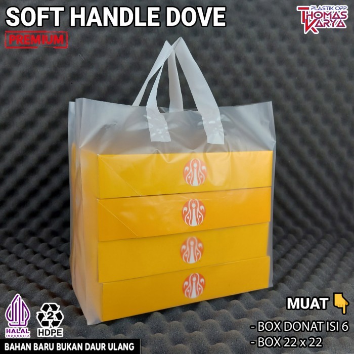 Tukuparty Kantong Plastik Dove 30X45 Isi 50 Packaging Box Donat Jco Isi 6
