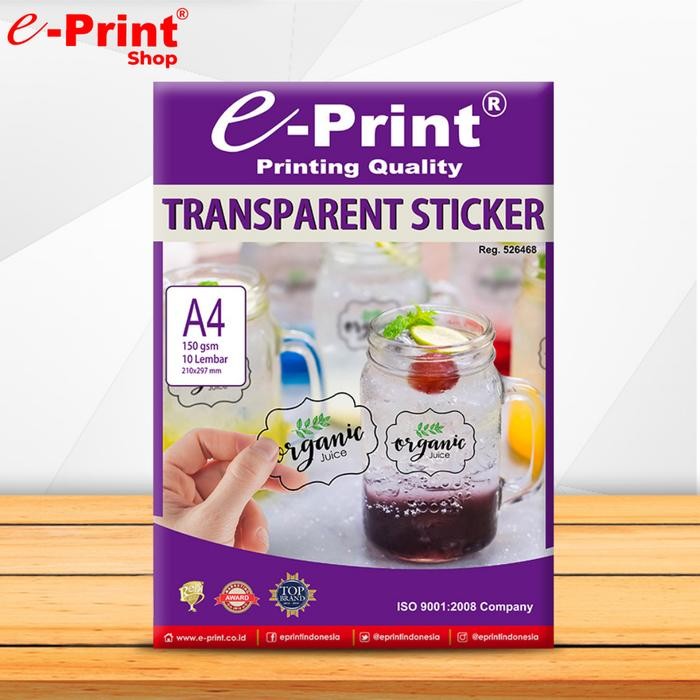 

Kertas Stiker Transparan Sticker Paper A4 By E-Print #Gratisongkir