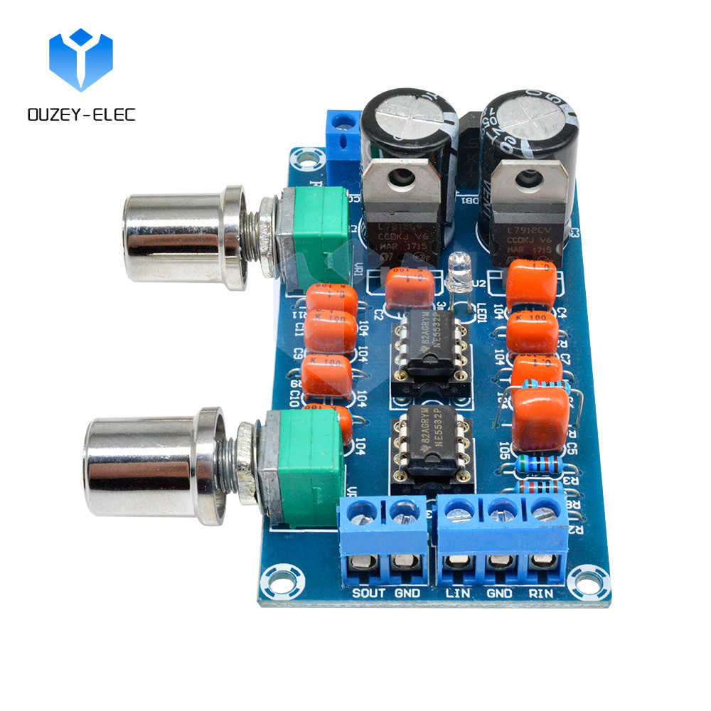 NE5532 Preamp Board Tone Board Low Pass Filter Board 2.1 Channel Subwoofer Dual Power Supply AC 9-15