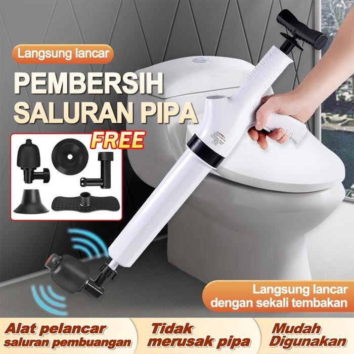 Pompa Anti Sumbat Toilet, WC duduk WC jongkok ,Pump Toilet Plunger Pompa WC Mampet Pembersih Saluran