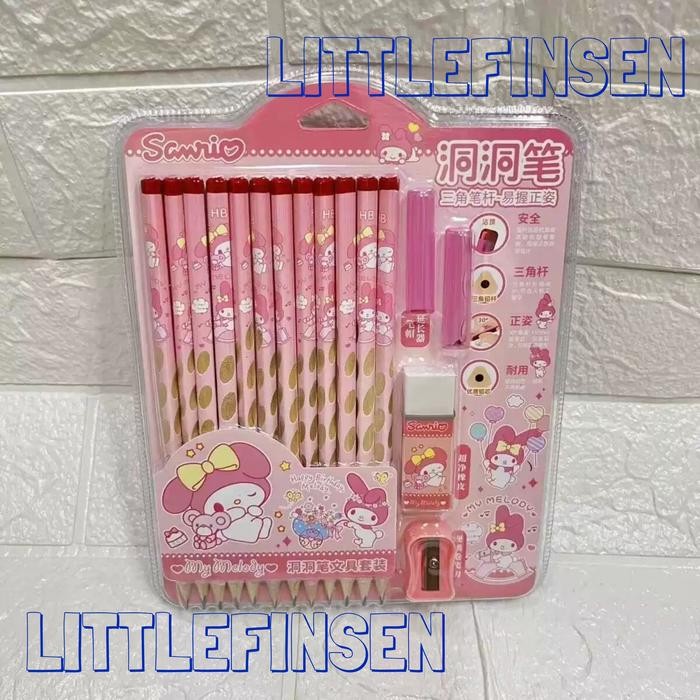 

ASLI..! PENSIL ANAK SET SANRIO KUROMI CINAMUROL MELODY/PENSIL SEGITIGA ANAK DENGAN PENGHAPUS