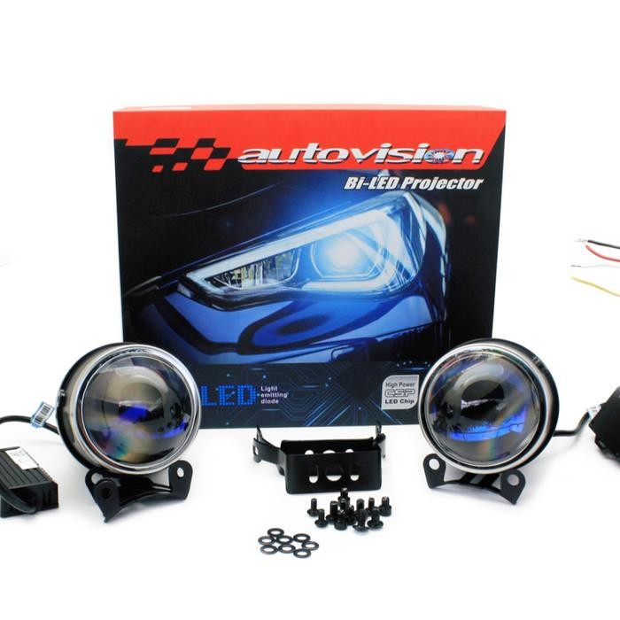 PREMIUM Lampu Kabut Foglamp Projector Bi-LED 3 inch Autovision (Blue Lens)