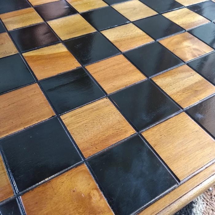 papan catur kayu jati silky ukuran 50x50cm