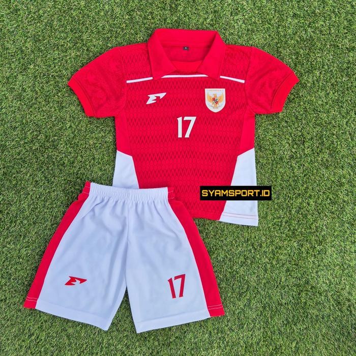 Jersey Timnas Indonesia Anak-Anak Sampai Remaja Usia 1-12 Tahun (Baju+Celana) Terbaru 2025 Jersey