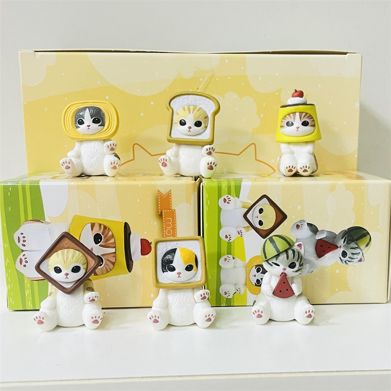 Mofusand Shark Cat Blind Box Toast Pudding Bread Cat Figures Toy Figures Toy Ornaments Dolls