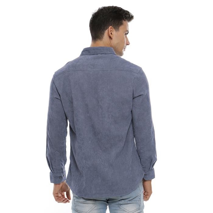 CUCI GUDANG Kemeja Pria Kodorai Panjang Kantong Dua Warna Abu Tua 2004.819.1