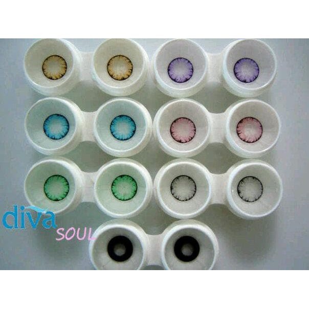 [LMR] Softlens Diva Soul Warna Gray y Brown Blue en Violet Pink B Soft Lens Minus Murah