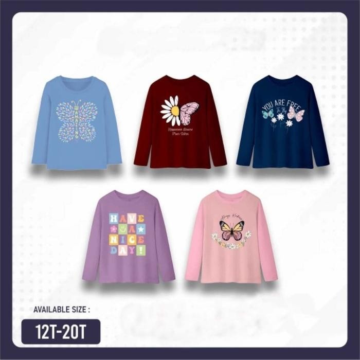 KAOS PANJANG ANAK PEREMPUAN KAOS ANAK TANGGUNG REMAJA KAOS PANJANG REMAJA CEWE 5-20 TAHUN