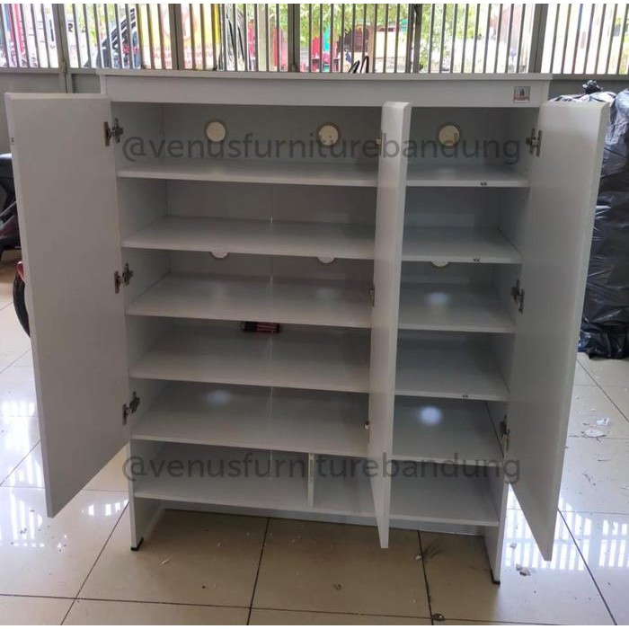 Lemari Rak Sepatu tertutup putih minimalis kapasitas besar BANDUNG