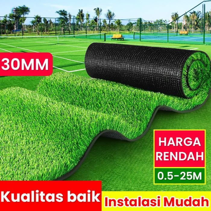 ..... Karpet Rumput Sintetis 1 Roll Ukuran 1X10 Meter Tipe Swiss Premium Tebal 3 Cm Rumput Sintetis
