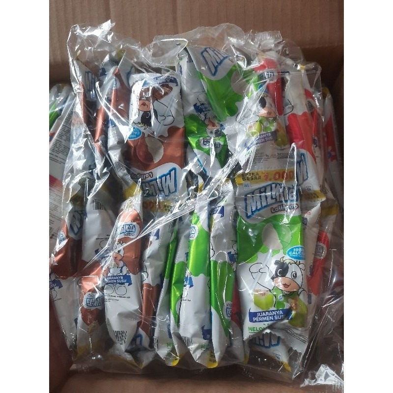 

permen milkita lollipop renceng 1 pack isi 30 mix rasa coklat melon strobery