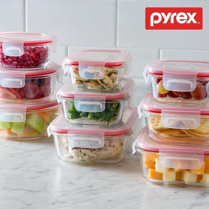 HK11- Pyrex Easy Vent Glass Storage Container / Wadah Penyimpanan Kaca / Toples Kaca