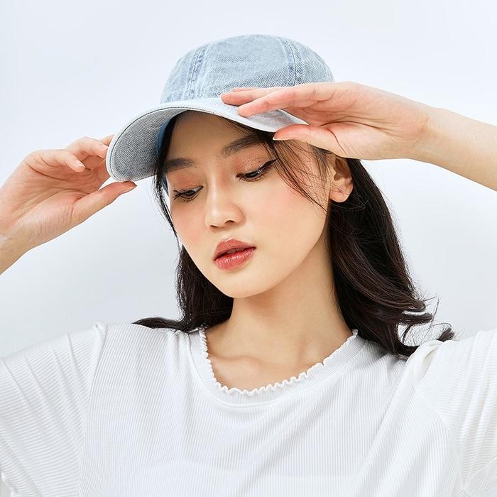 Ohsome Unisex Wash Old Vintage Topi Baseball Cap Bisbol Washed Polos Pria Wanita/Denim Abu-Abu