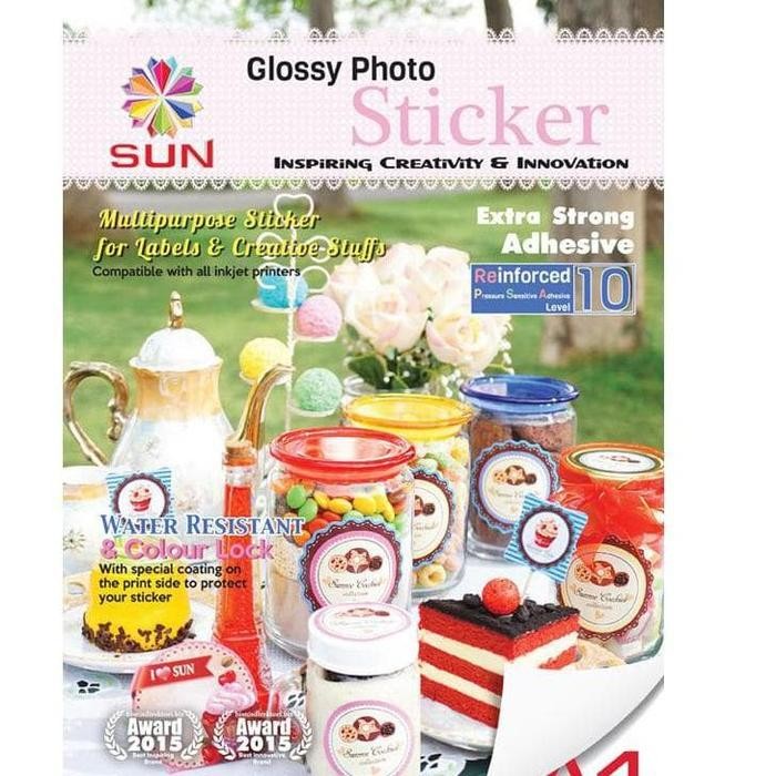 

KERTAS STICKER 90 GSM ULTRA THIN - SUN NG GLOSSY PHOTO STICKER A4