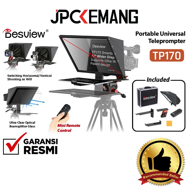 Desview TP170 Portable Universal Teleprompter Camera 17 Inch Desview TP 170 Garansi