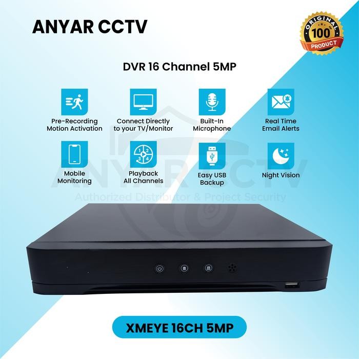 Tepat- DVR XMEYE 16CH - DVR XMEYE 5MP 16 CHANNEL New Version XMEYE 6in1