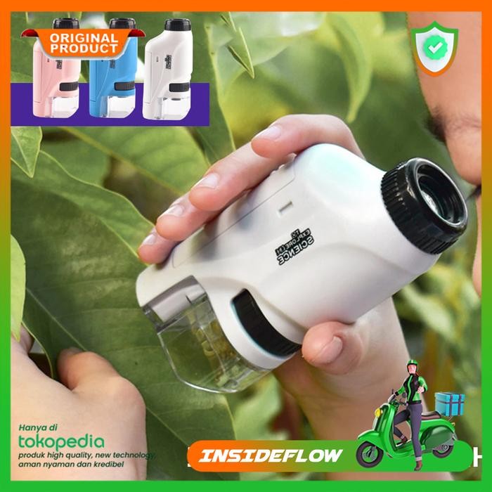 

Ready- Mikroskop Edukasi Anak Mini Pocket 60X-120X Magnification Microscope