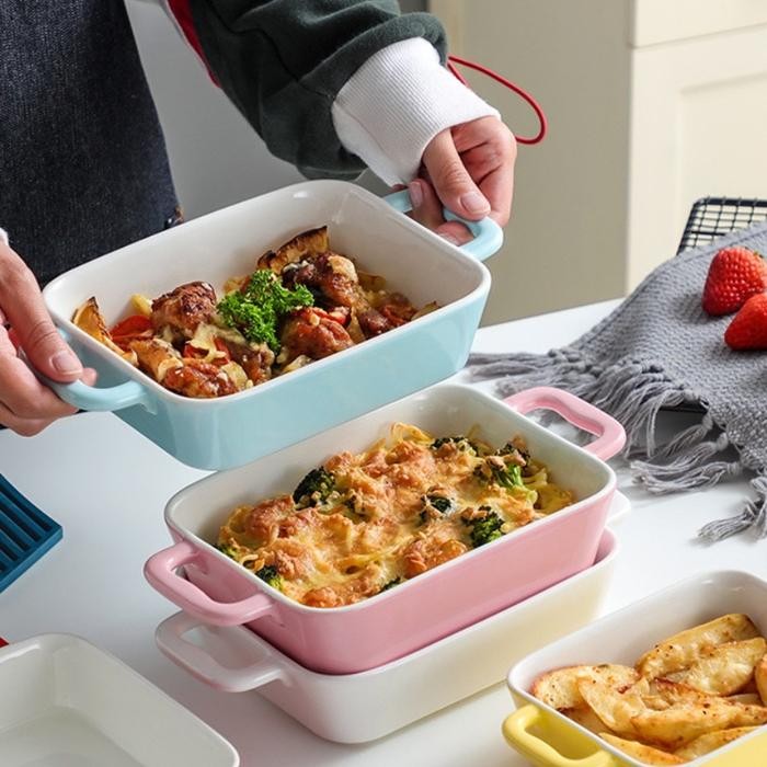 BnYkPilih- Ceramic Baking Bowl Tray / Mangkuk Keramik Microwave Oven Safe Impor