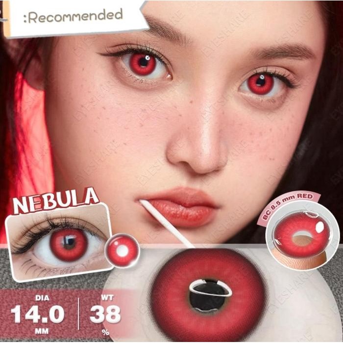 new softlens cosplay merah ungu biru