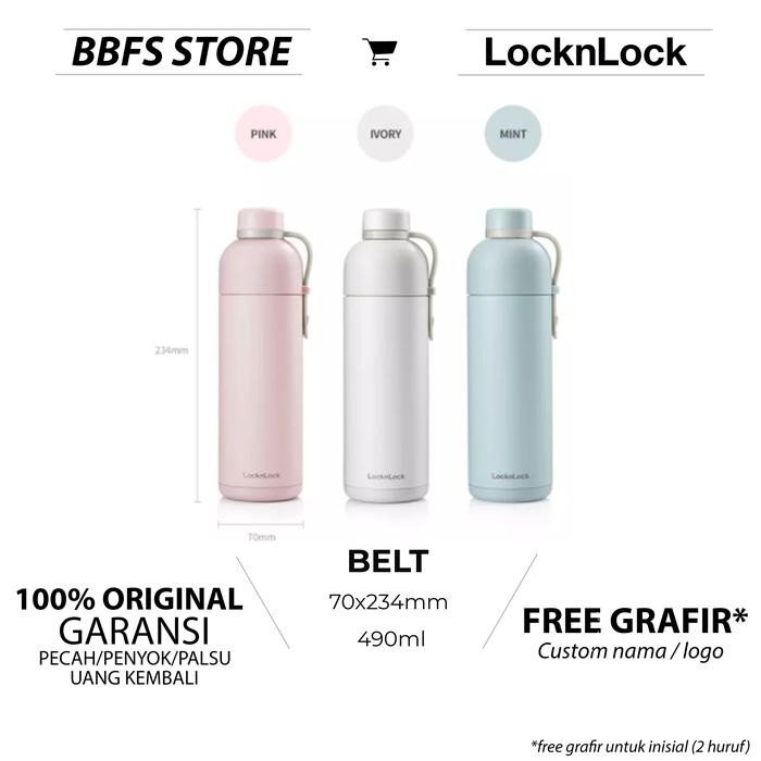 LOCK N LOCK BELT TUMBLER TERMOS PANAS DINGIN 490 ML LHC4267 PASTEL ORI