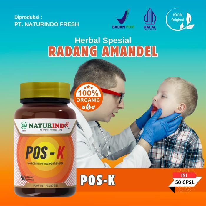 DISKON Herbal Radang Amandel Anak Original Isi 50 Kapsul Pos-k Naturindo Bpom MZ670