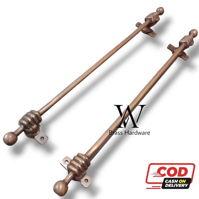 Handle Pintu Rumah Kuningan Motif Tangan Kecil 50 cm