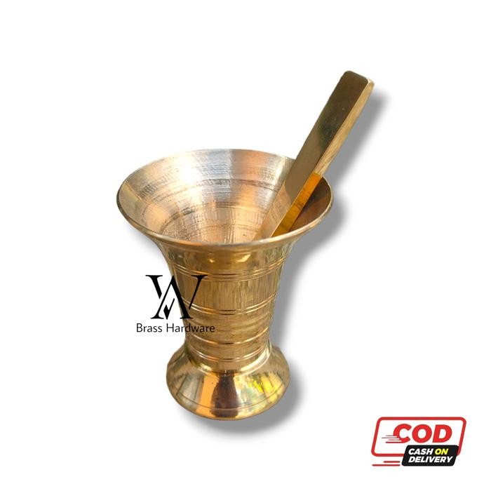 Cocoh Kuningan / Alat Kinang / Tumbuk Sirih Lebar - Cocohan