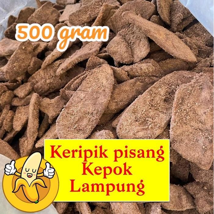 

PROMO 500 gram keripik pisang kepok coklat & aneka rasa khas lampung (irisan panjang) by HR Jaya