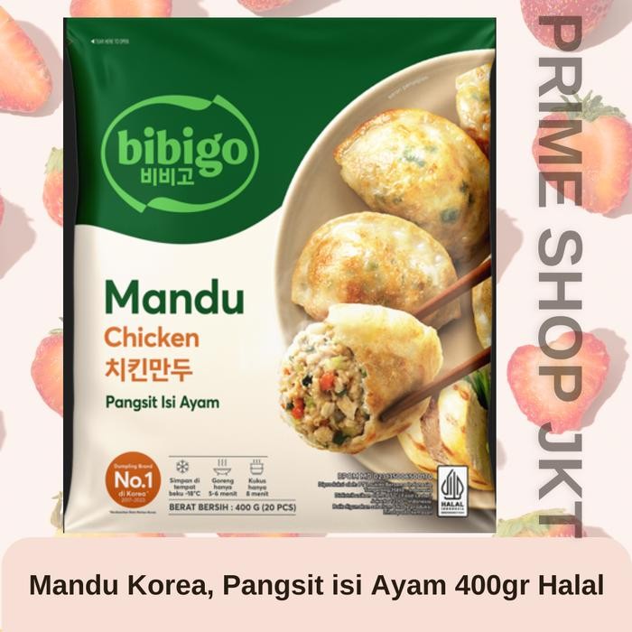 

Bibigo Mandu Ayam 400gr Halal Cj Pangsit Gyoza khas Korea isi Daging Ayam Frozen Food