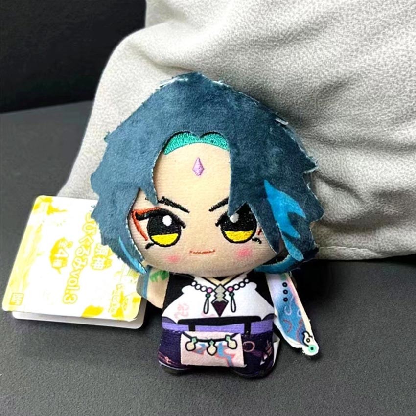 Purvisco - Boneka Anime Genshin Impact ZhongLi Xiao Tartaglia Plush Doll Pendant Figures Toys Game