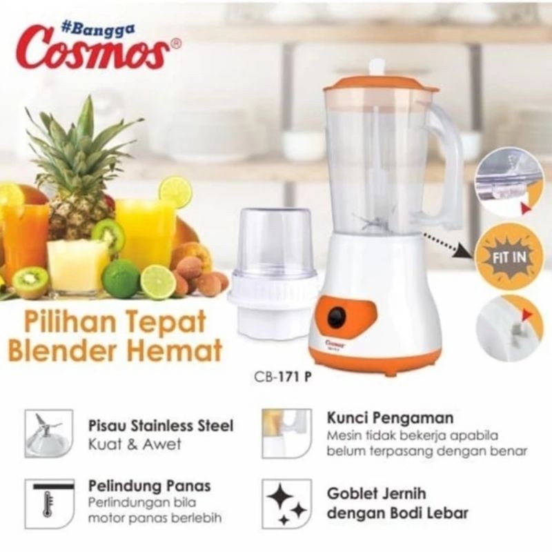 Blender Cosmos CB171P 1Liter / Belender Comos 2in1 Gelas Plastik