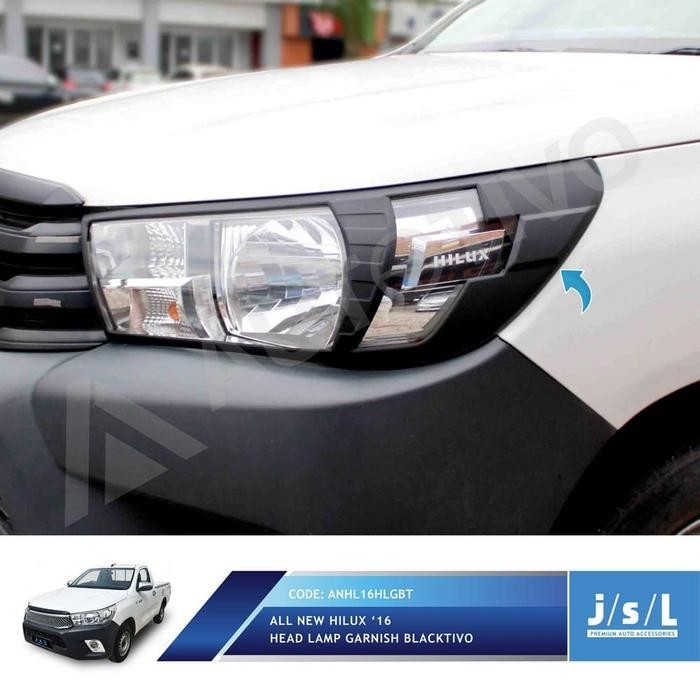 PREMIUM Toyota All New Hilux Head Lamp Garnish Blacktivo/Aksesoris Hilux