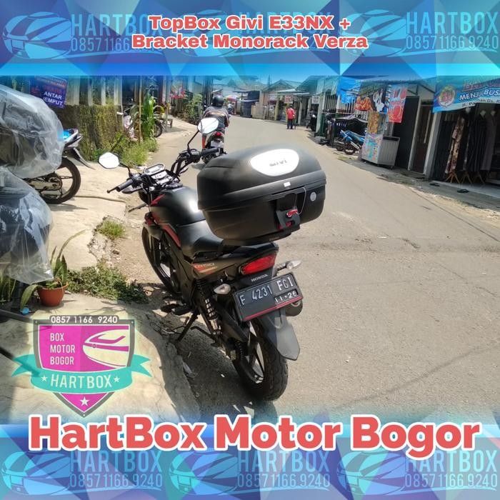 PREMIUM PAKET LENGKAP BOX MOTOR GIVI E33NX BRACKET HONDA VERZA CB150 BOX E33 N
