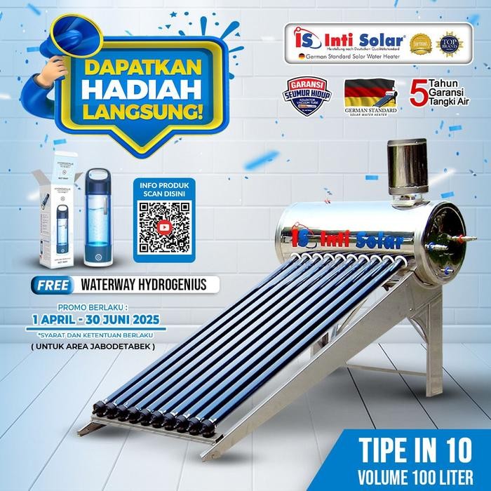 Pemanas Air Solar Water Heater Inti Solar Is 10 In Stainles