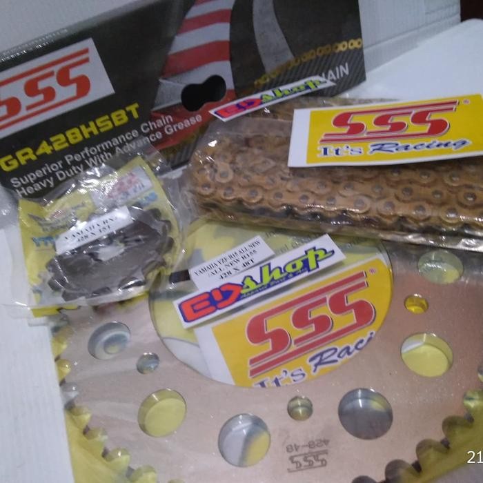 Gear Set 428 Sss Hsbt R15 V3 Vva Mt15 Racing Gold Tebel Ori