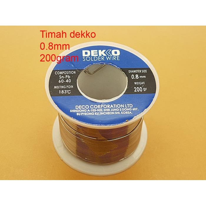 Timah Solder Dekko (Solder Tin) 0.8mm - 200 Gram
