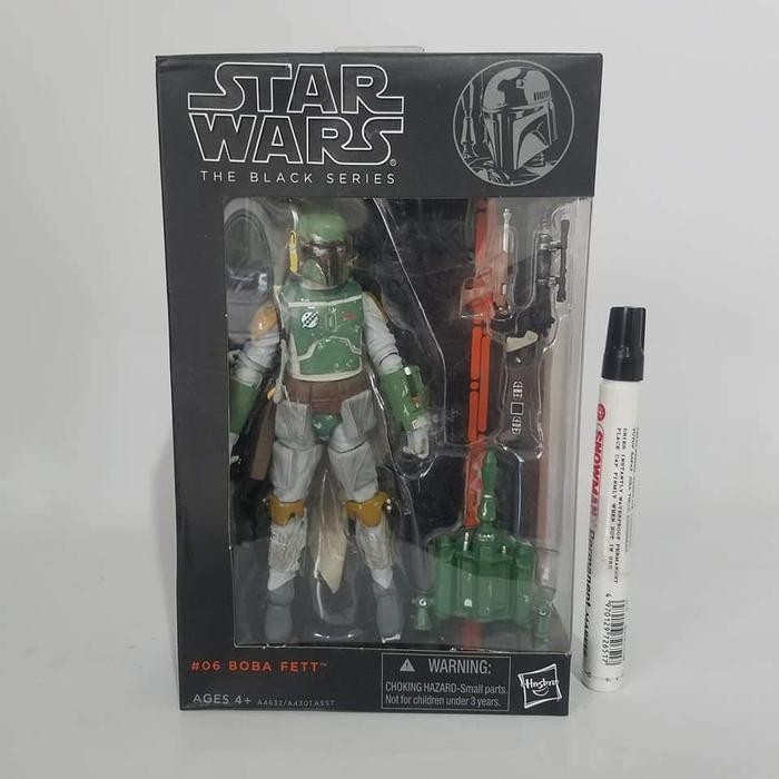 mainan action figure starwars boba fett black series by hasbro tinggi