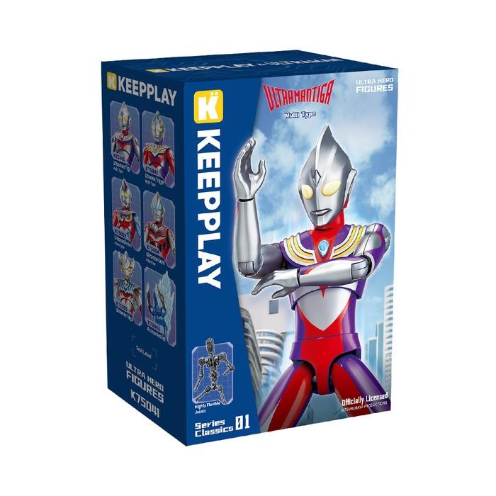 Toys Kingdom Keepplay Series Classic 01 Action Figure Ultraman Tiga W1 K7504 - Merah Toys Kids Toy