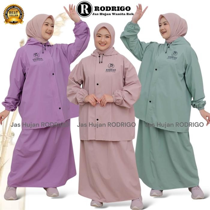 mantel jas hujan setelan ROK wanita PVC